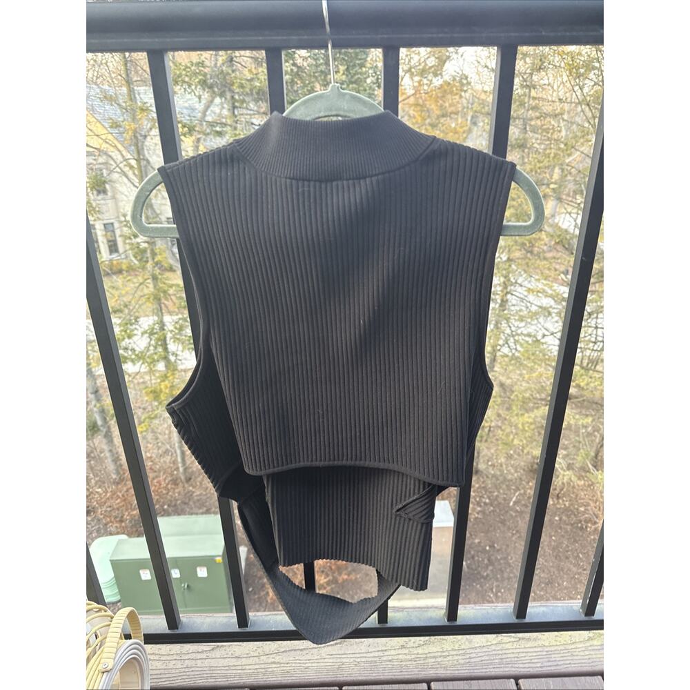 Lululemon Open Back Half-Zip Sweater Sleeveless Tank Obsidian Black Size XL - Picture 2 of 9